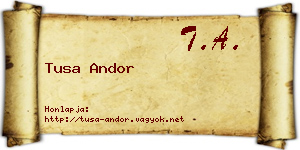 Tusa Andor névjegykártya